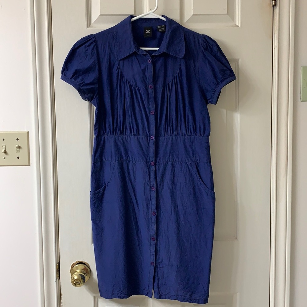 🌷3 for $25🌷Industry, US M, Navy Blue Short Sleeved Front Pockets Shirt Dress